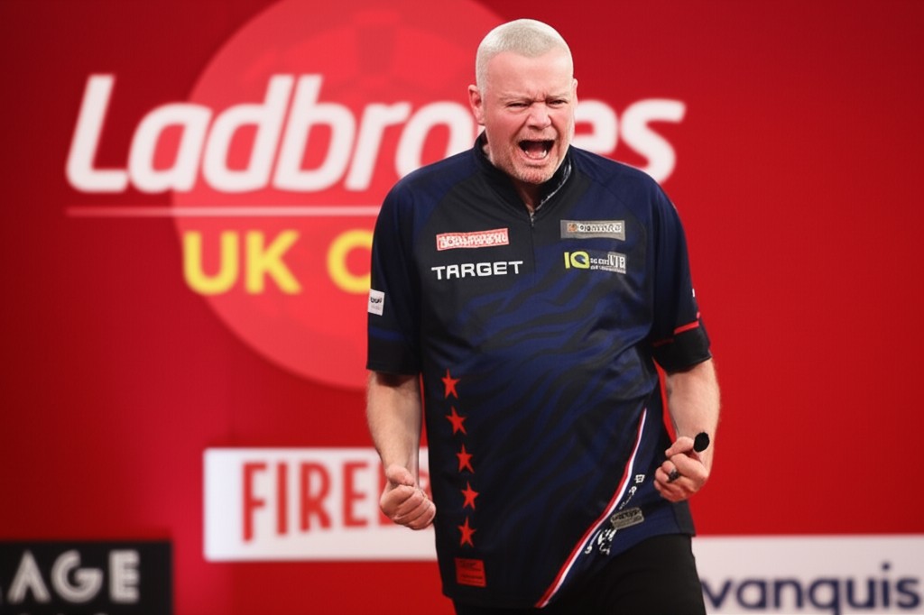 RAYMOND VAN BARNEVELD BATTLES BACK FOR THRILLING UK OPEN WIN, REVEALS NEW PARTNERSHIP WITH RAFAEL VAN DER VAART